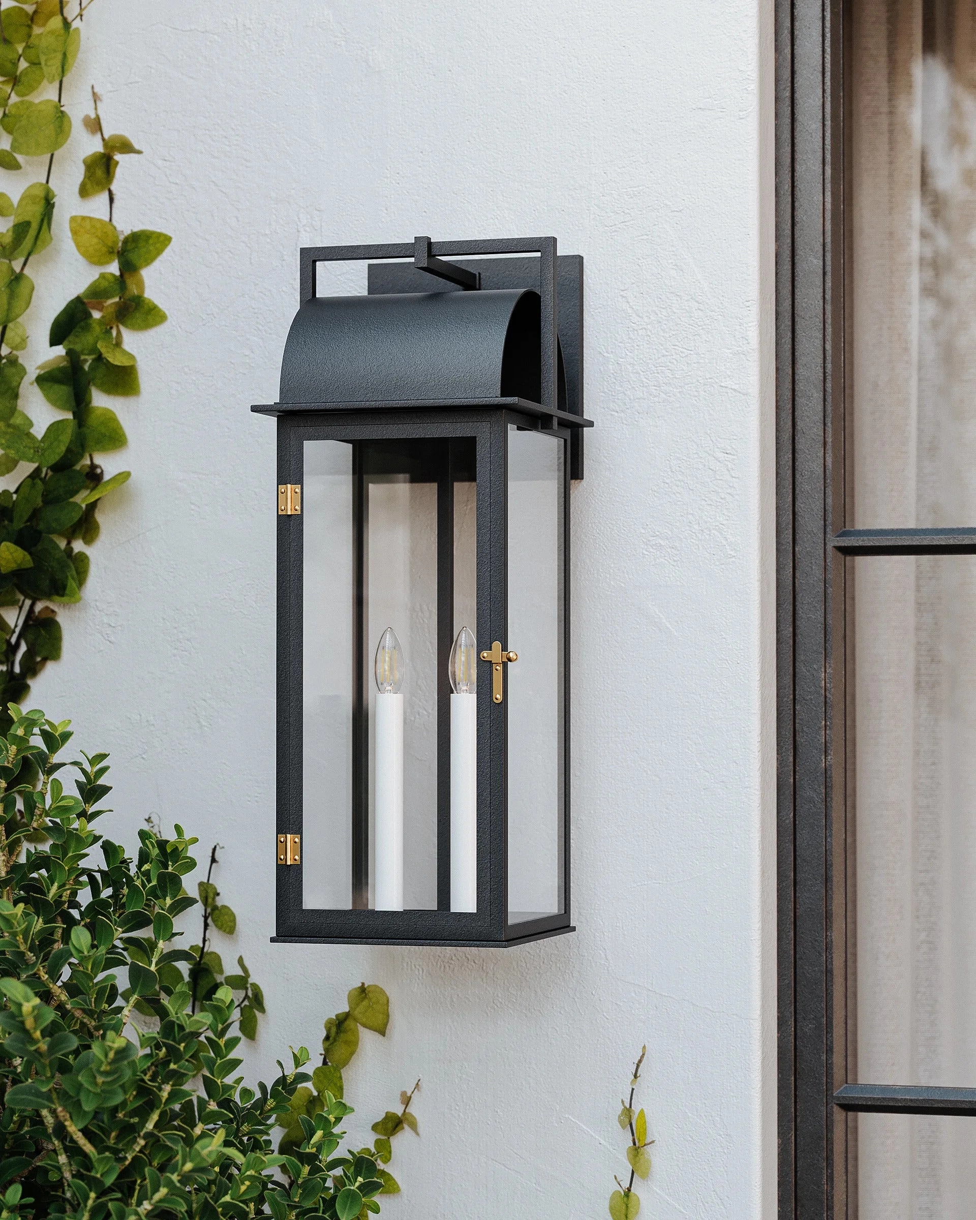 Bohen Two Light Outdoor Wall Sconce French Iron/Patina Brass