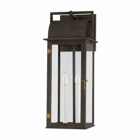 Bohen Two Light Outdoor Wall Sconce French Iron/Patina BrassOutdoor wall sconces with motion sensor