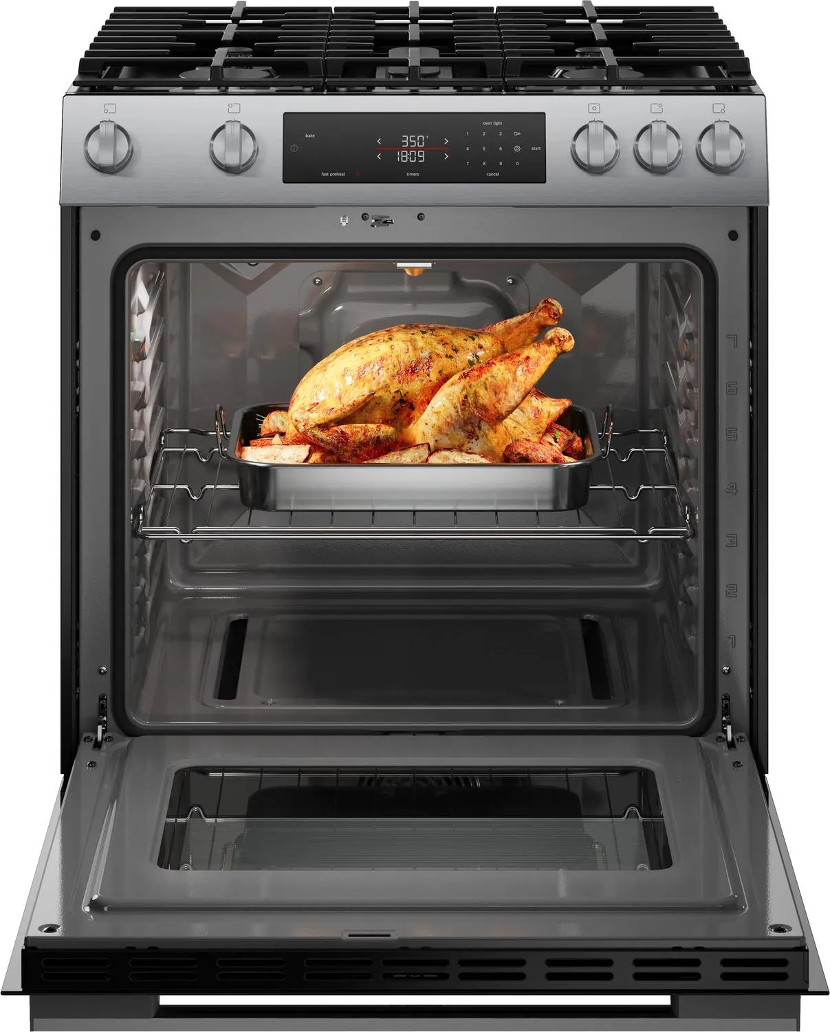 Bosch HGF1050MUC 100 Series Freestanding Gas Range Stainless Steel
