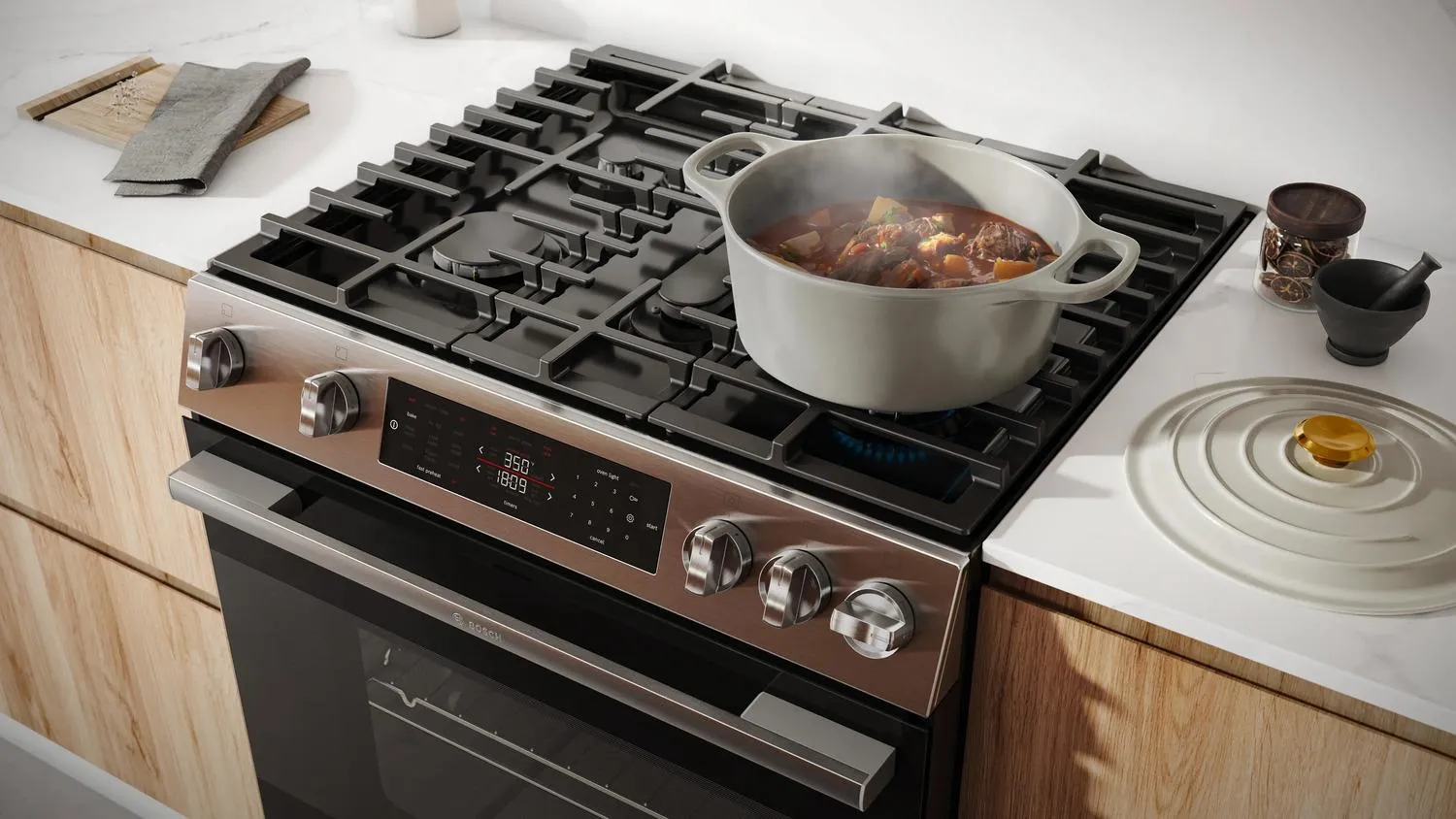 Bosch HGF1050MUC 100 Series Freestanding Gas Range Stainless Steel