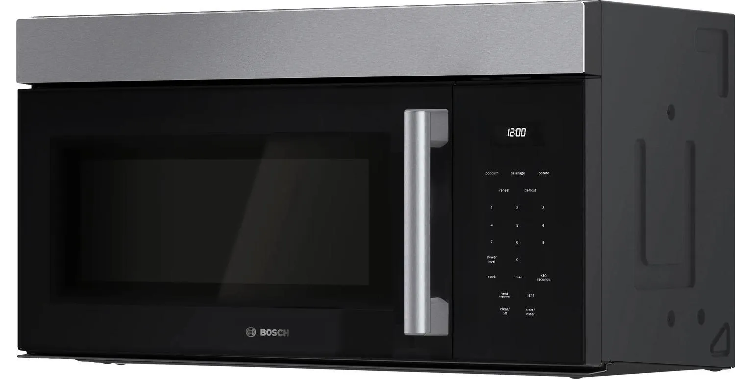 Bosch HMV1055U 100 Series Over-The-Range Microwave 30" Left Sideopening Door, Stainless Steel