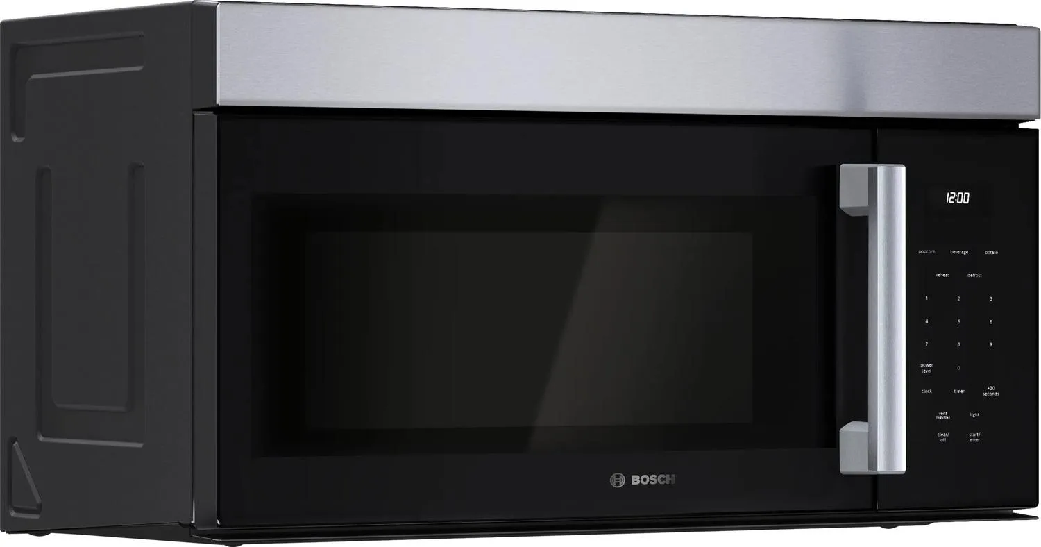 Bosch HMV1055U 100 Series Over-The-Range Microwave 30" Left Sideopening Door, Stainless Steel