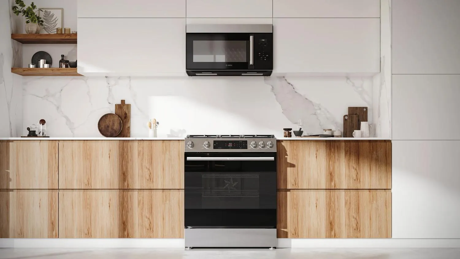 Bosch HMV1055U 100 Series Over-The-Range Microwave 30" Left Sideopening Door, Stainless Steel