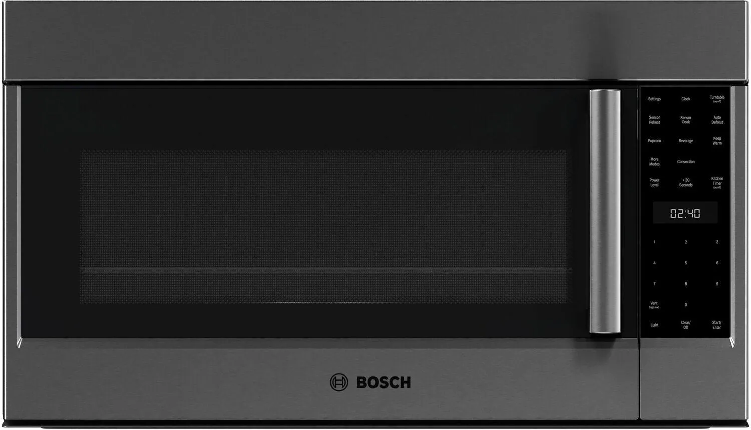 Bosch HMV8045U 800 Series Over-The-Range Microwave 30" Left Sideopening Door, Black Stainless Steel Hmv8045U