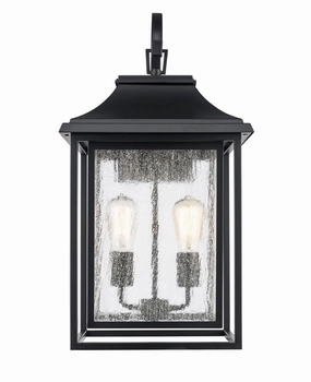 Bosque Two Light Outdoor Wall Lantern BlackOutdoor wall sconces with motion sensor