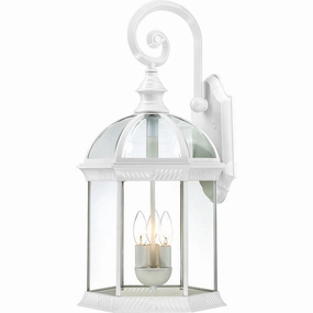Boxwood Three Light Outdoor Wall Lantern WhiteOutdoor wall sconces with motion sensor