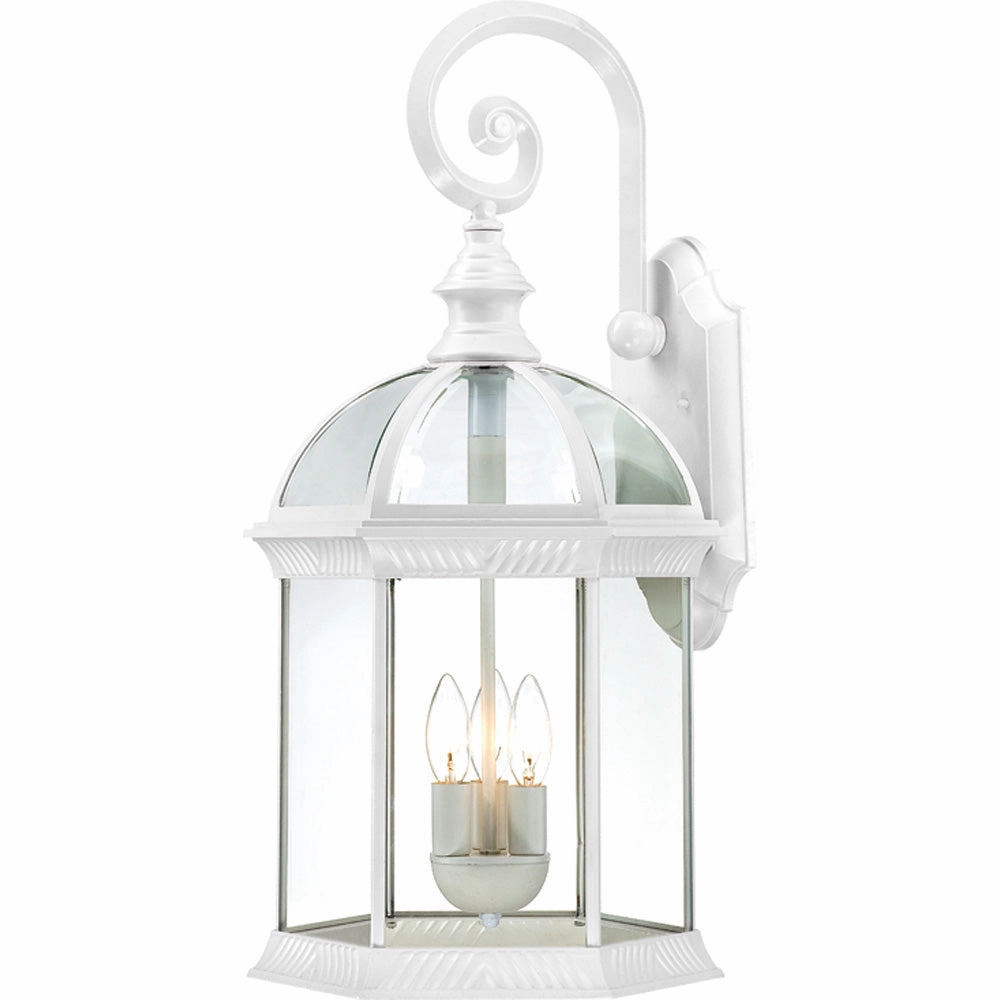 Boxwood Three Light Outdoor Wall Lantern WhiteOutdoor wall sconces with motion sensor