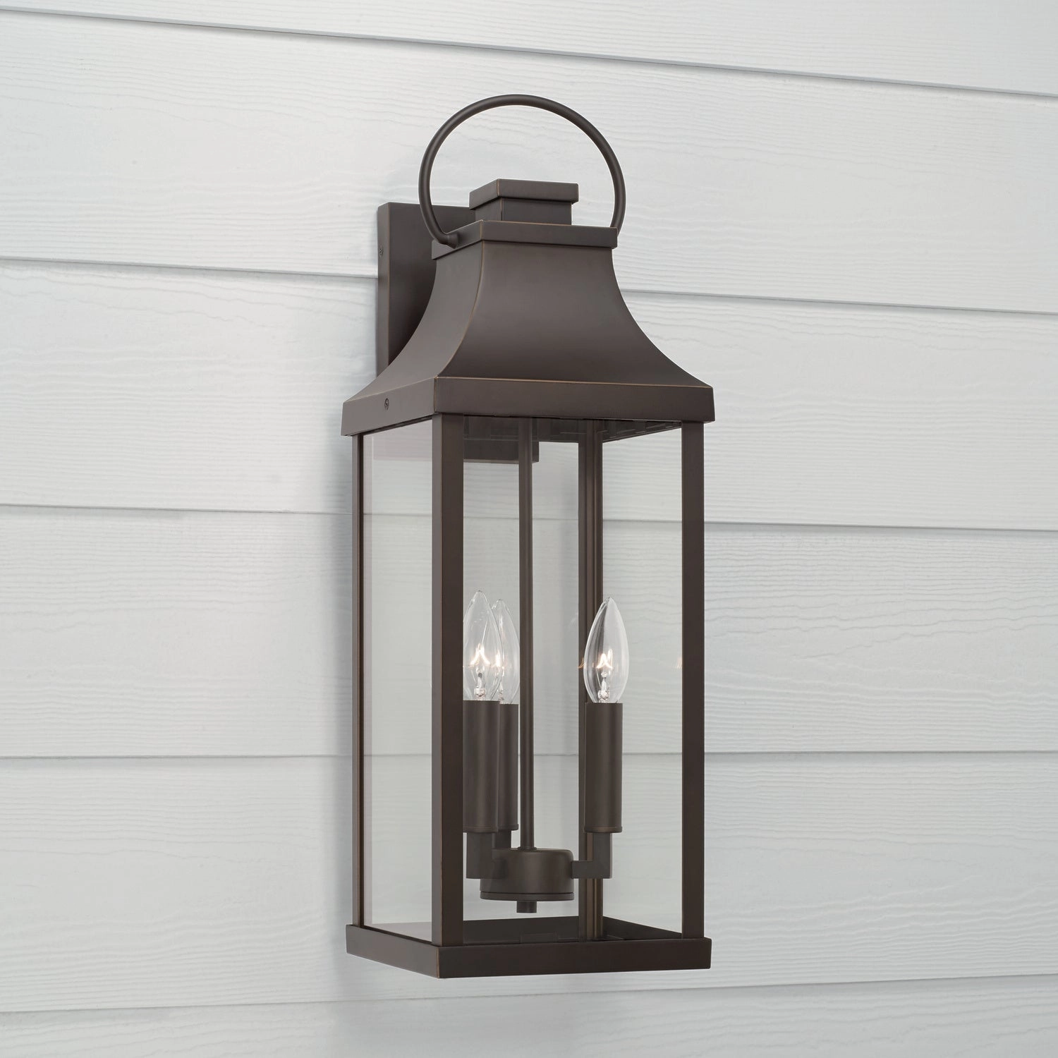 Bradford Three Light Outdoor Wall Lantern Oiled Bronze