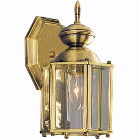 BrassGUARD Lantern One Light Wall Lantern Polished BrassOutdoor wall sconces with motion sensor