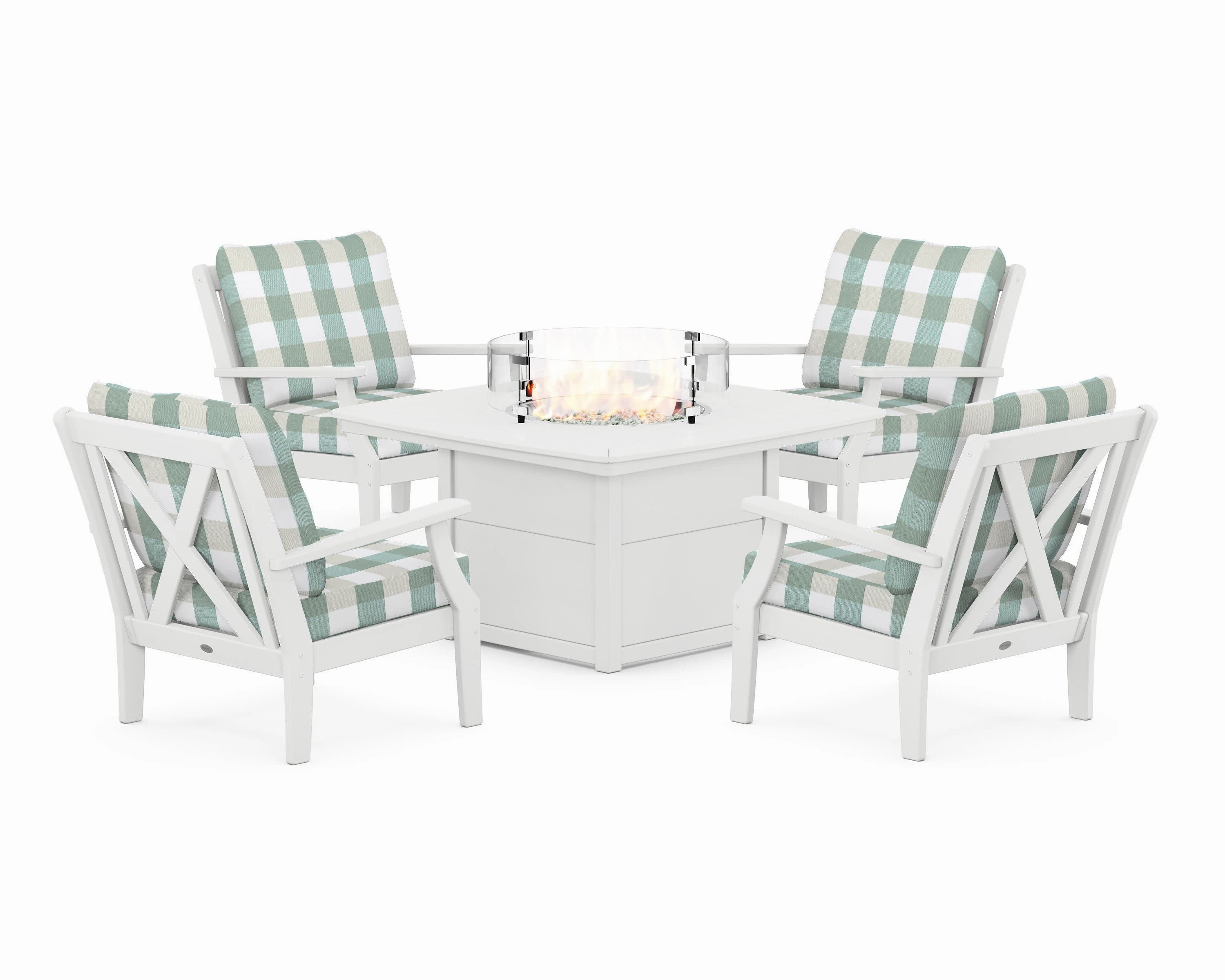 Braxton 5-Piece Deep Seating Conversation Set with Fire Pit Table