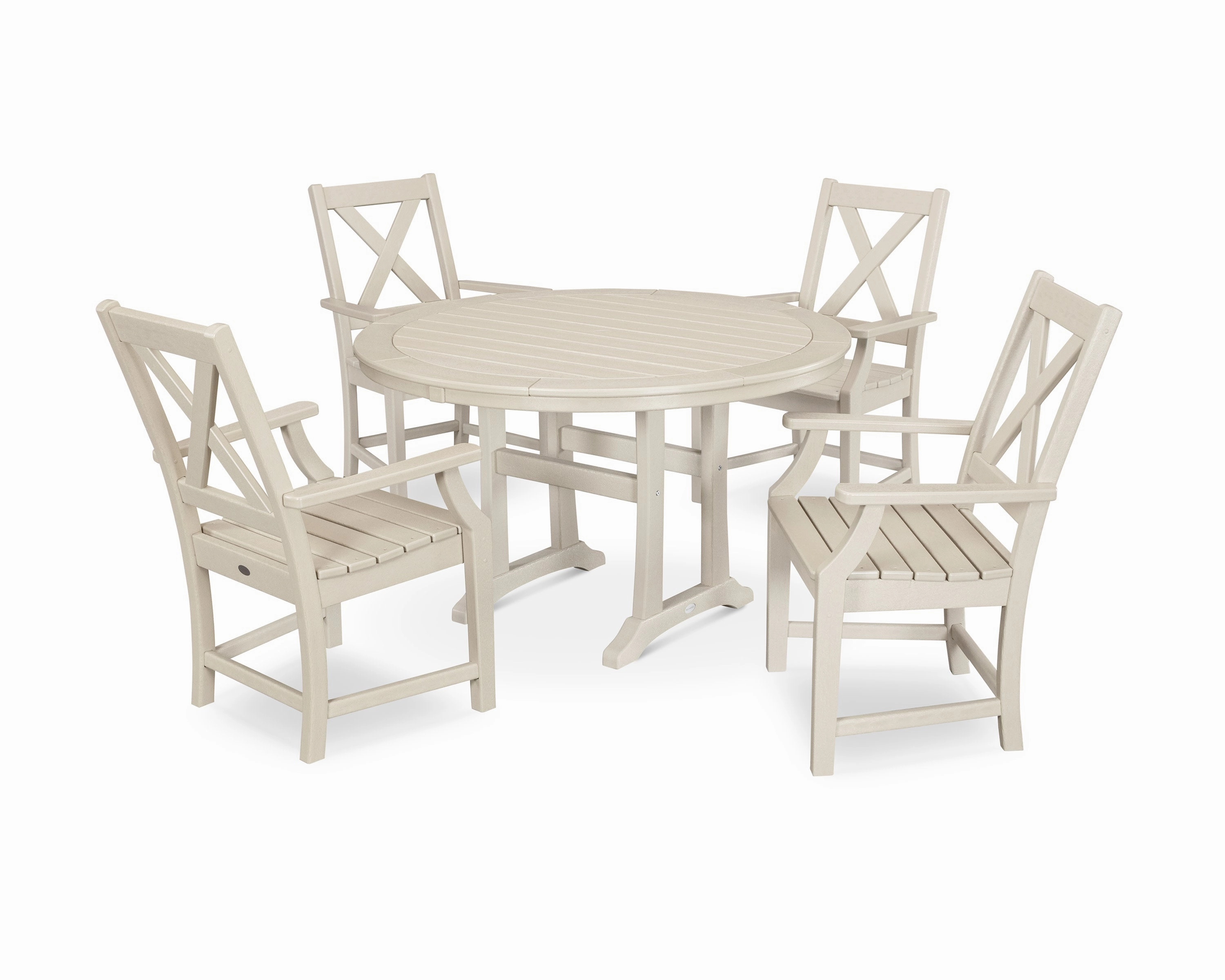Braxton 5-Piece Nautical Trestle Arm Chair Dining Set