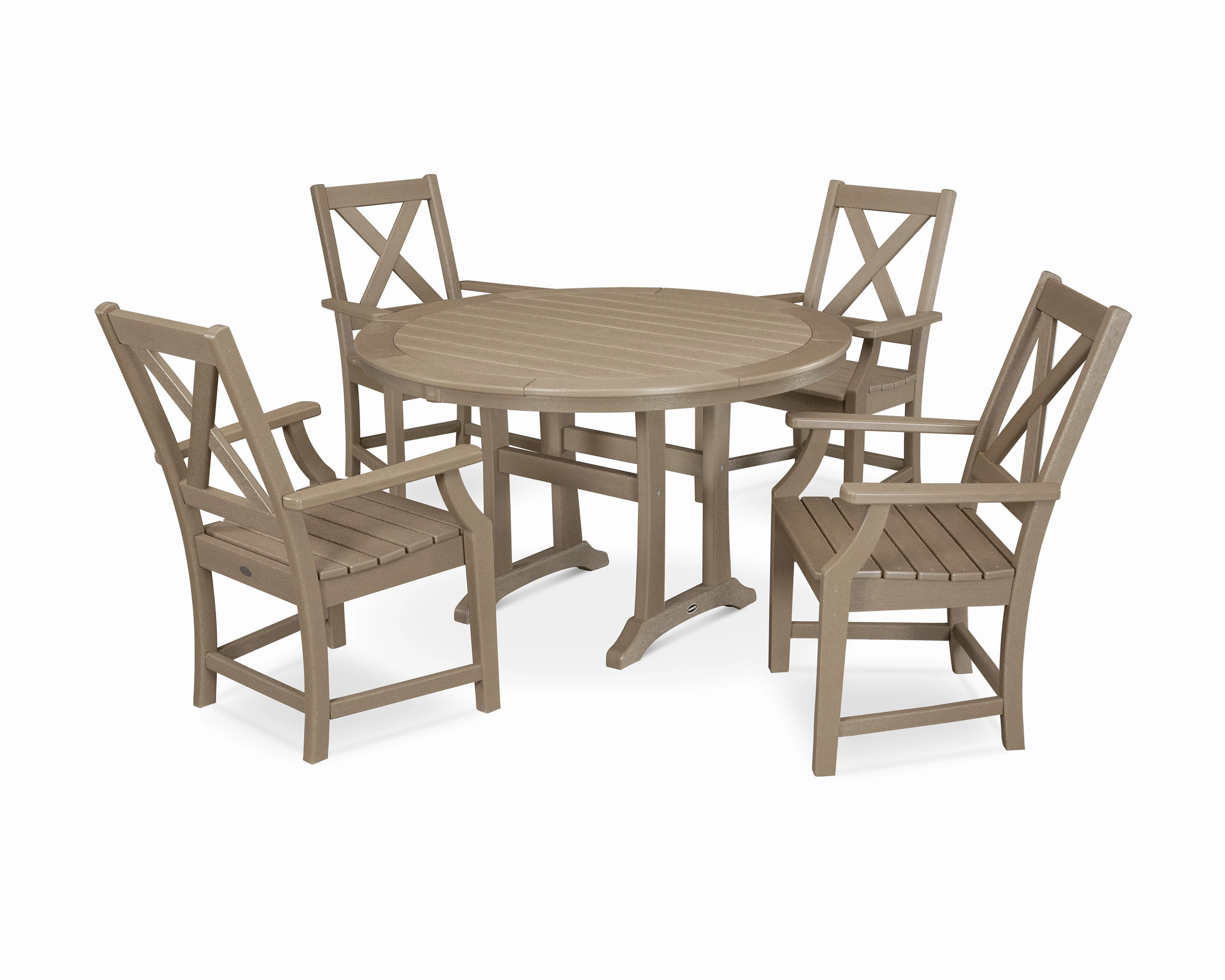 Braxton 5-Piece Nautical Trestle Arm Chair Dining Set
