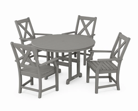 Braxton 5-Piece Round Farmhouse Dining Setoutdoor patio furniture set