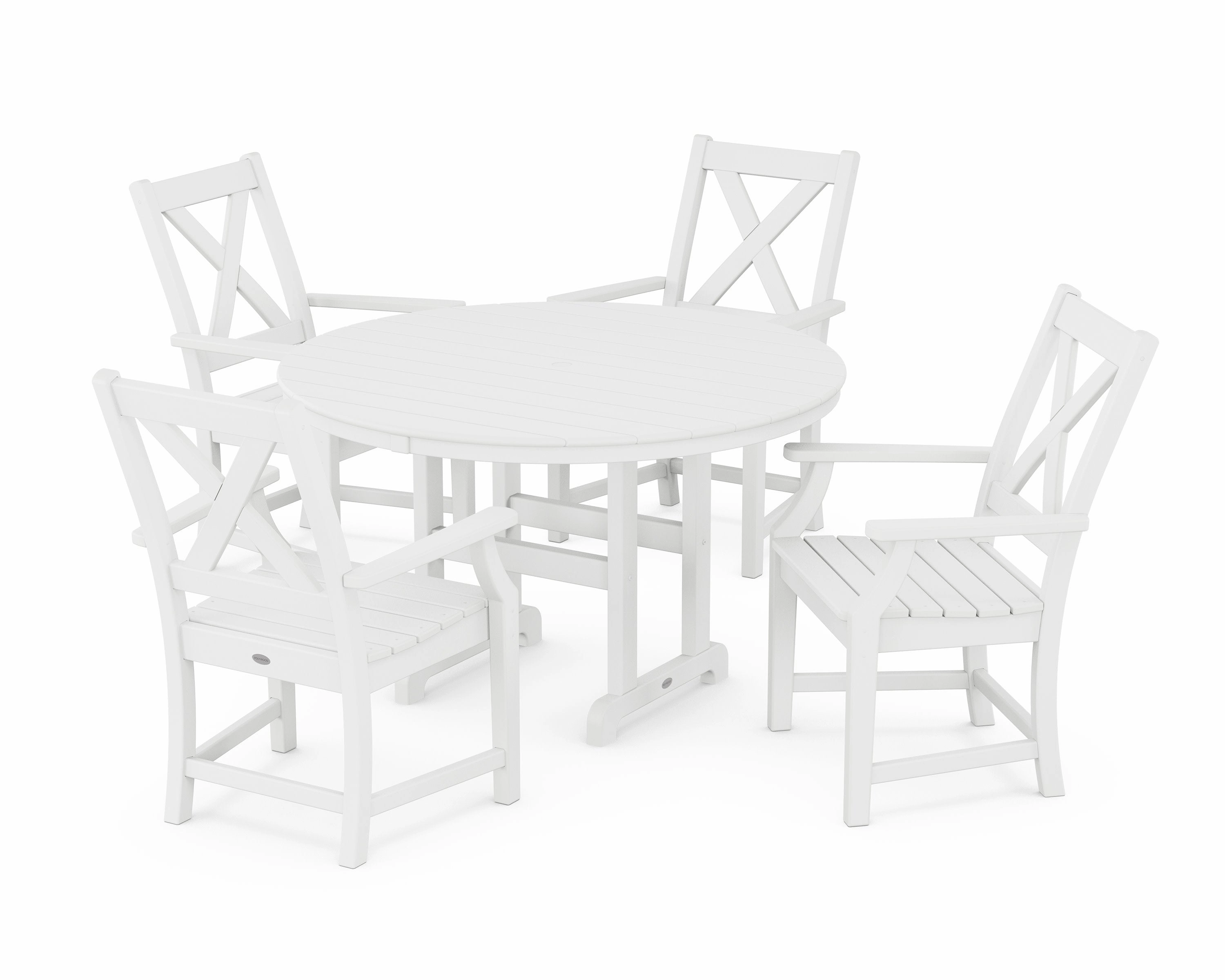Braxton 5-Piece Round Farmhouse Dining Set