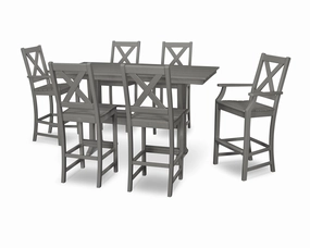 Braxton 7-Piece Farmhouse Trestle Bar Setoutdoor patio furniture set
