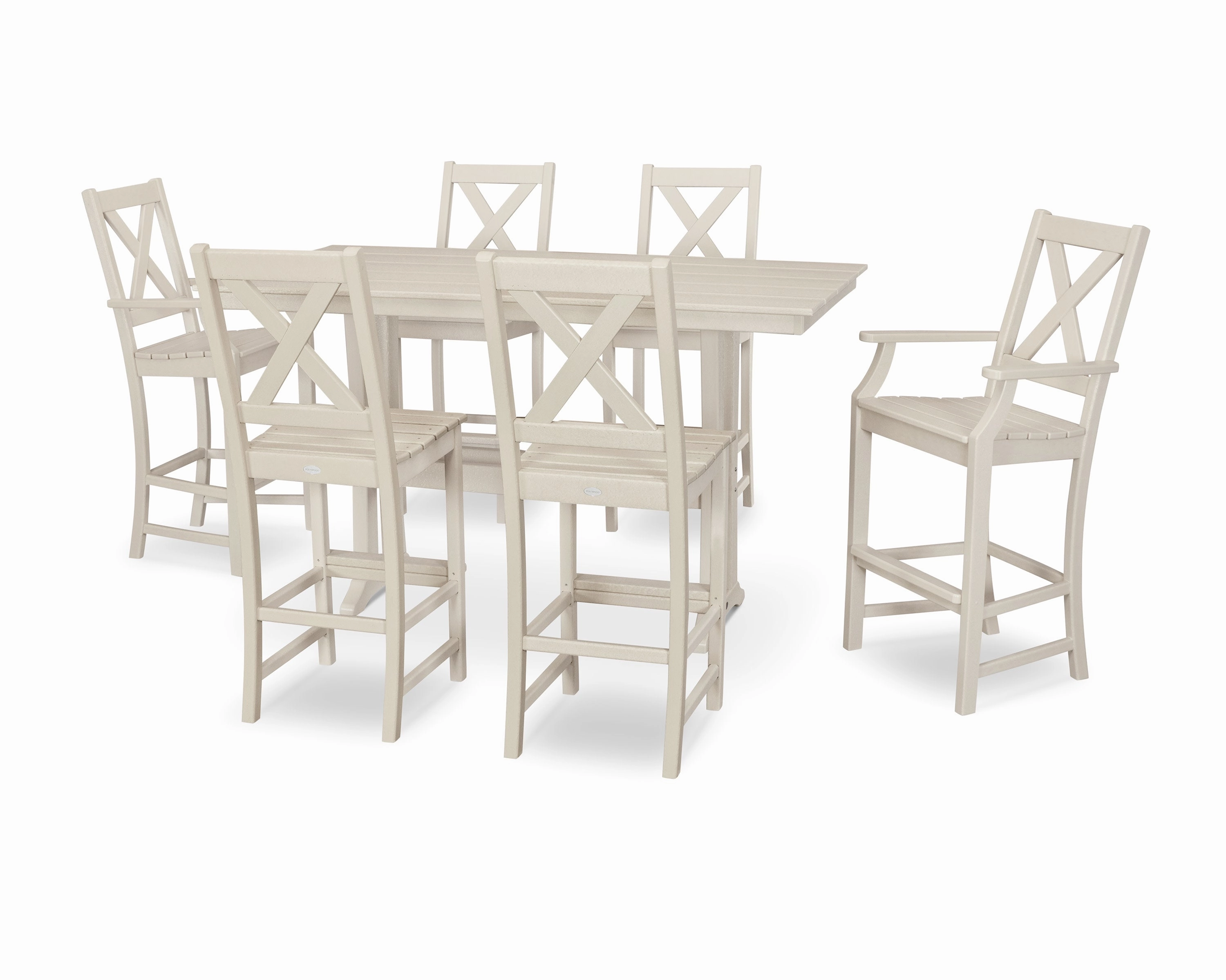 Braxton 7-Piece Farmhouse Trestle Bar Set