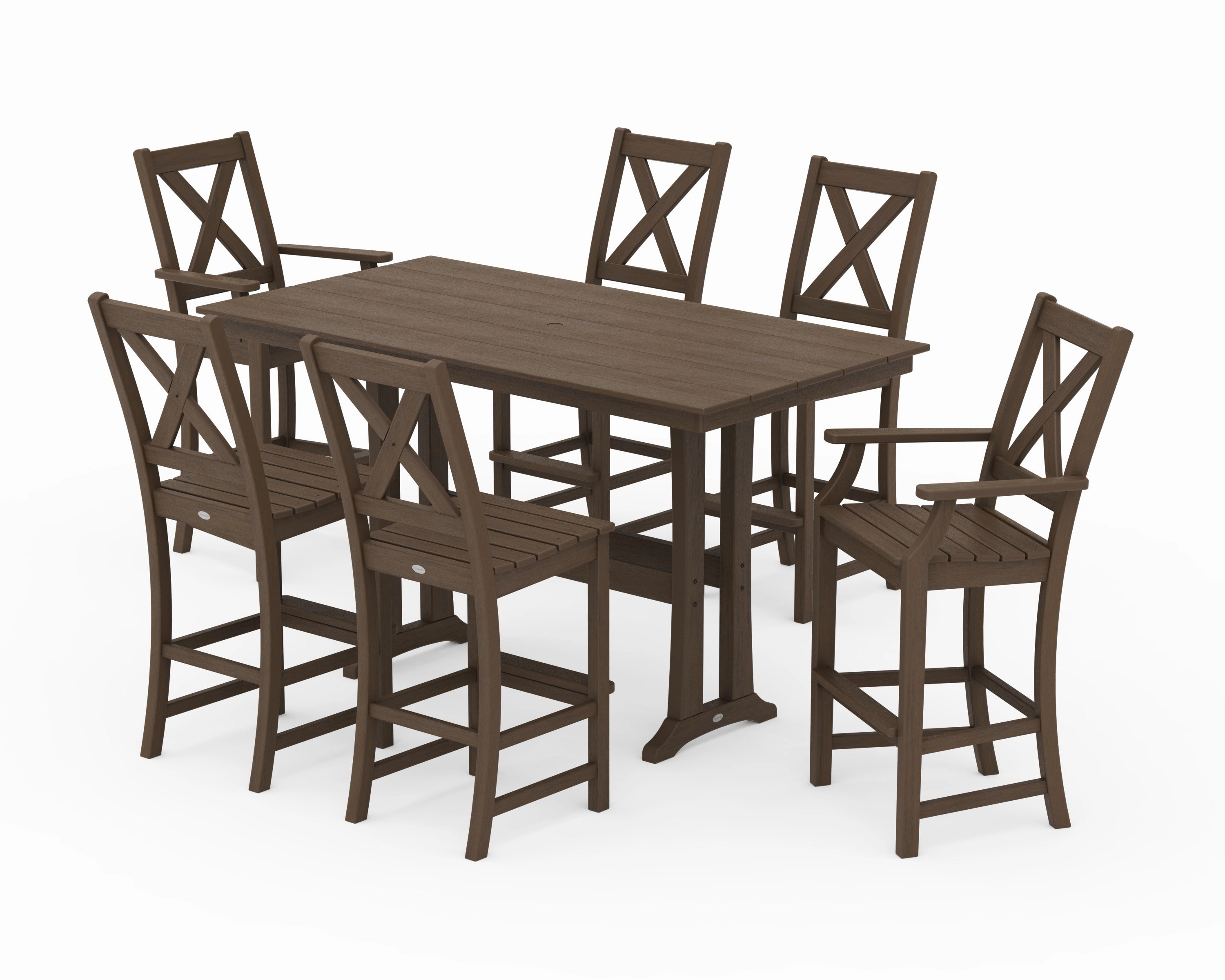 Braxton 7-Piece Farmhouse Trestle Bar Set