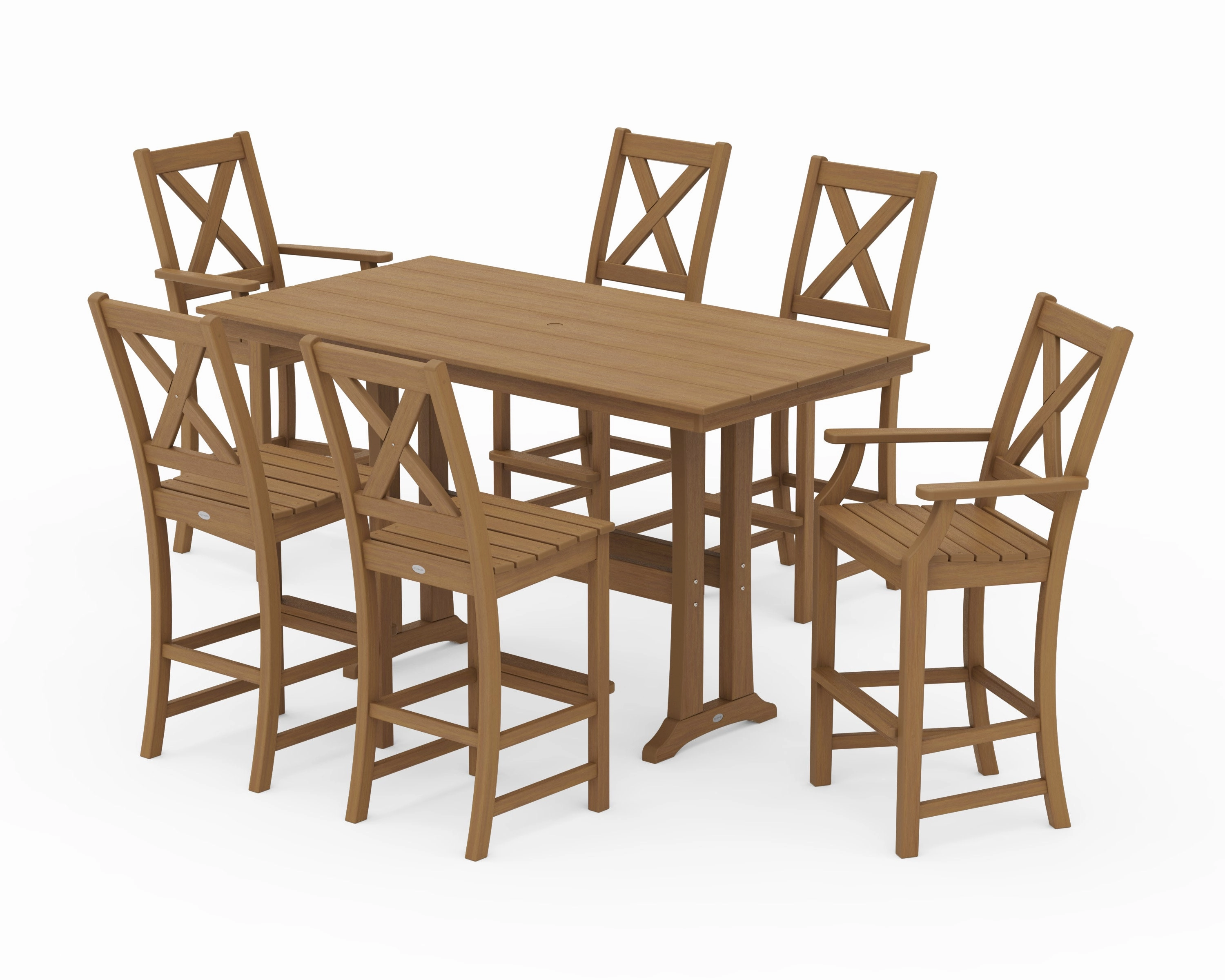 Braxton 7-Piece Farmhouse Trestle Bar Set