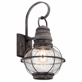 Bridge Point One Light Outdoor Wall Mount Weathered ZincOutdoor wall sconces with motion sensor