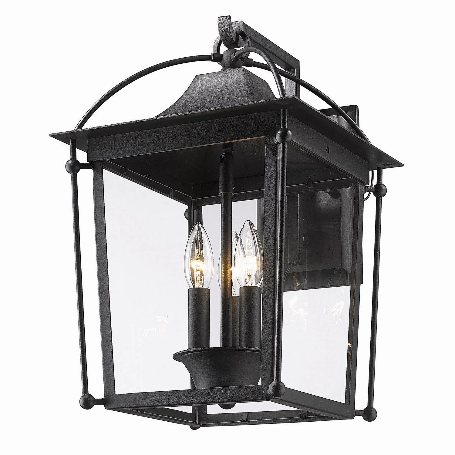 Brigham Three Light Outdoor Wall Sconce Natural BlackOutdoor wall sconces with motion sensor