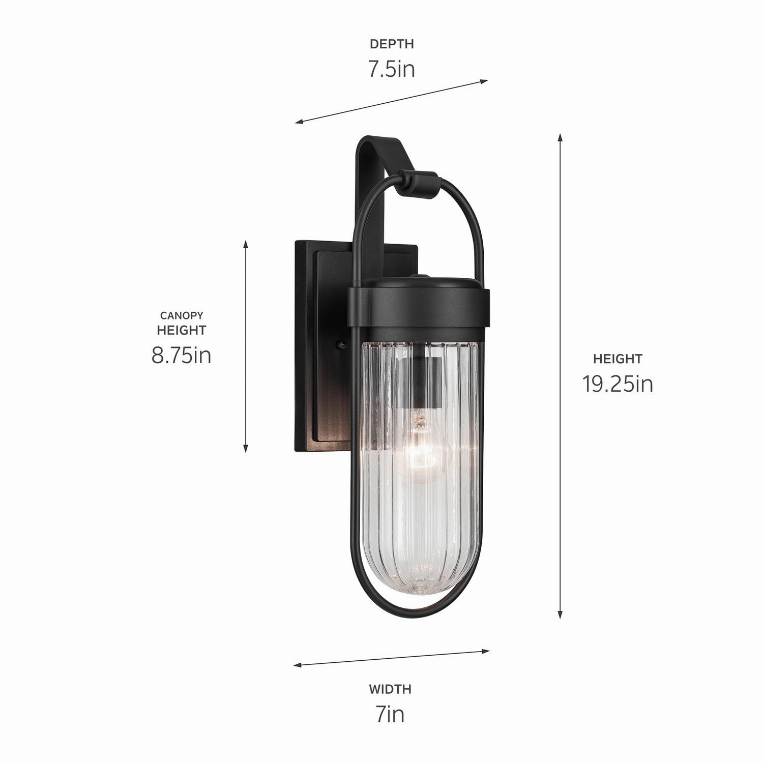 Brix One Light Outdoor Wall Mount Textured Black