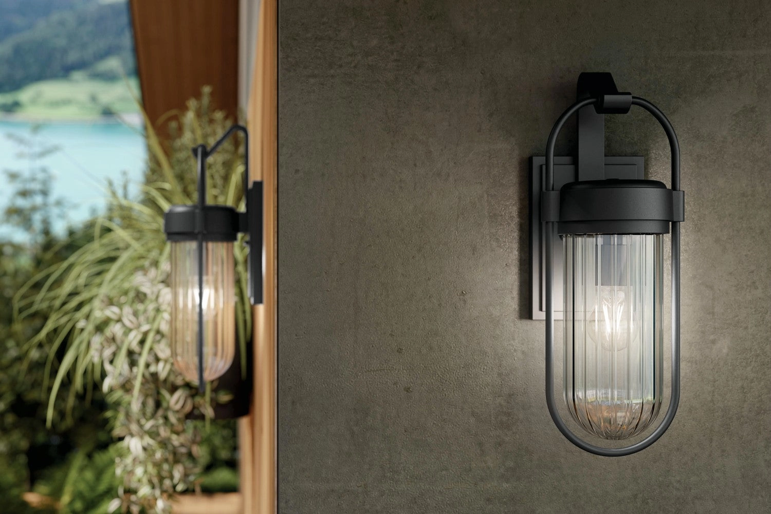 Brix One Light Outdoor Wall Mount Textured Black