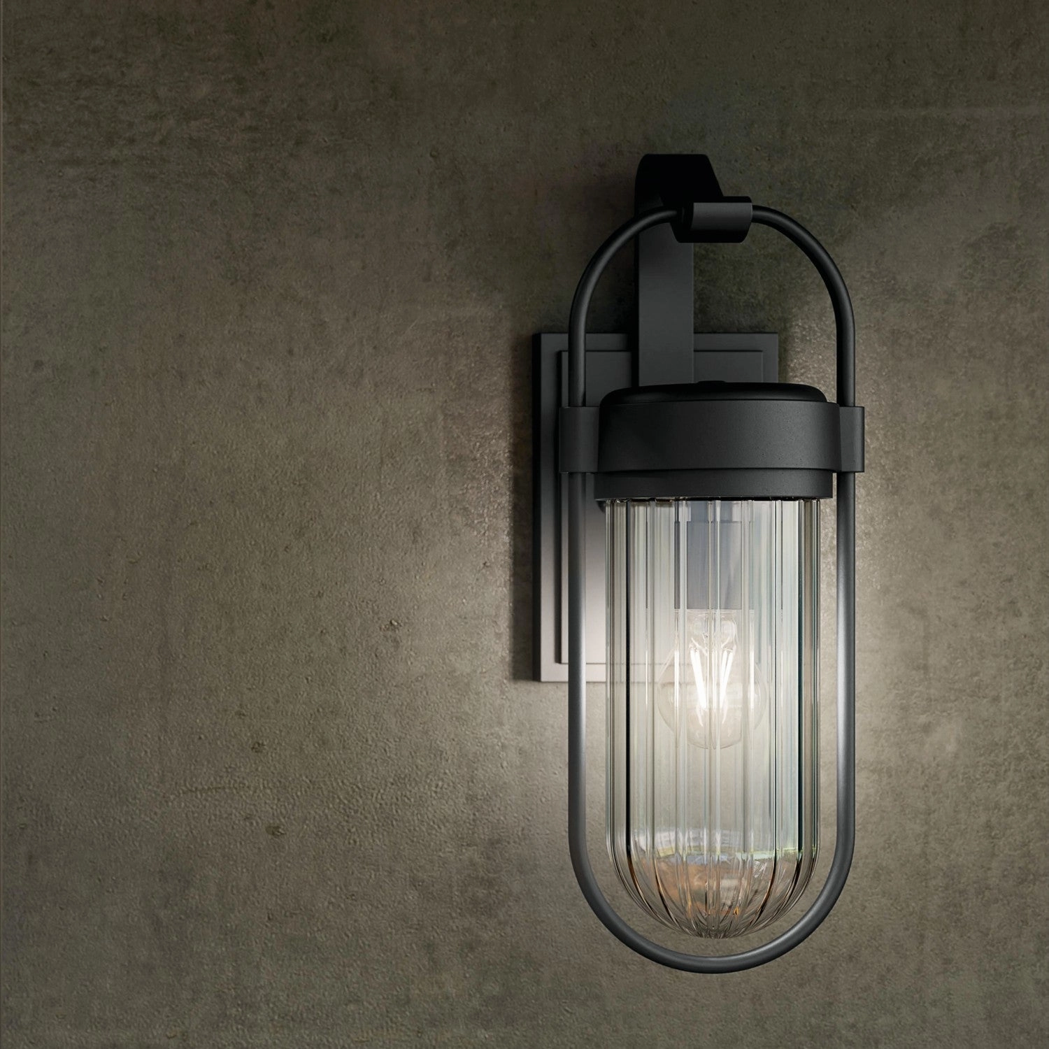 Brix One Light Outdoor Wall Mount Textured Black