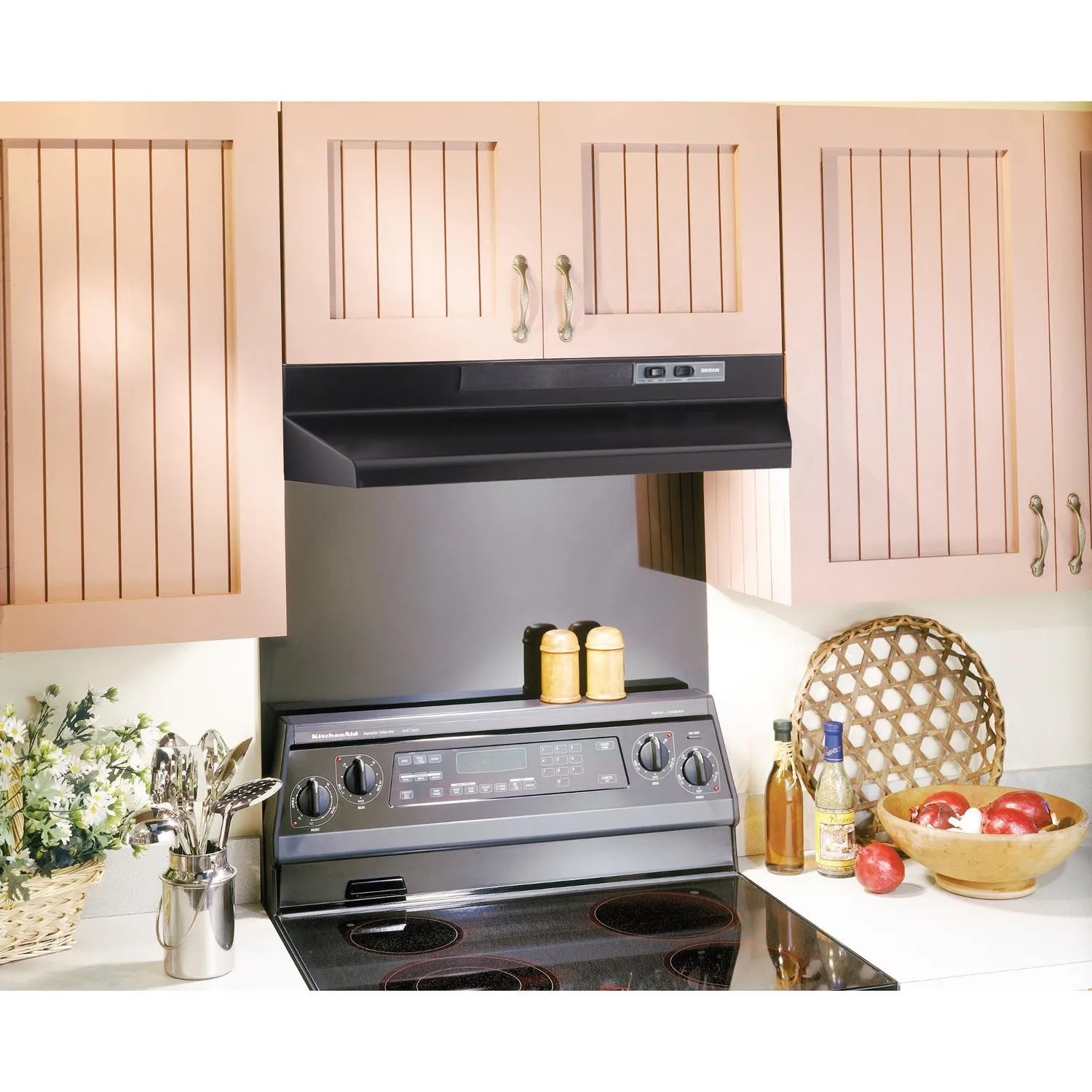 Broan F403623 Broan? 36-Inch Convertible Under-Cabinet Range Hood, 230 Max Blower Cfm, Black