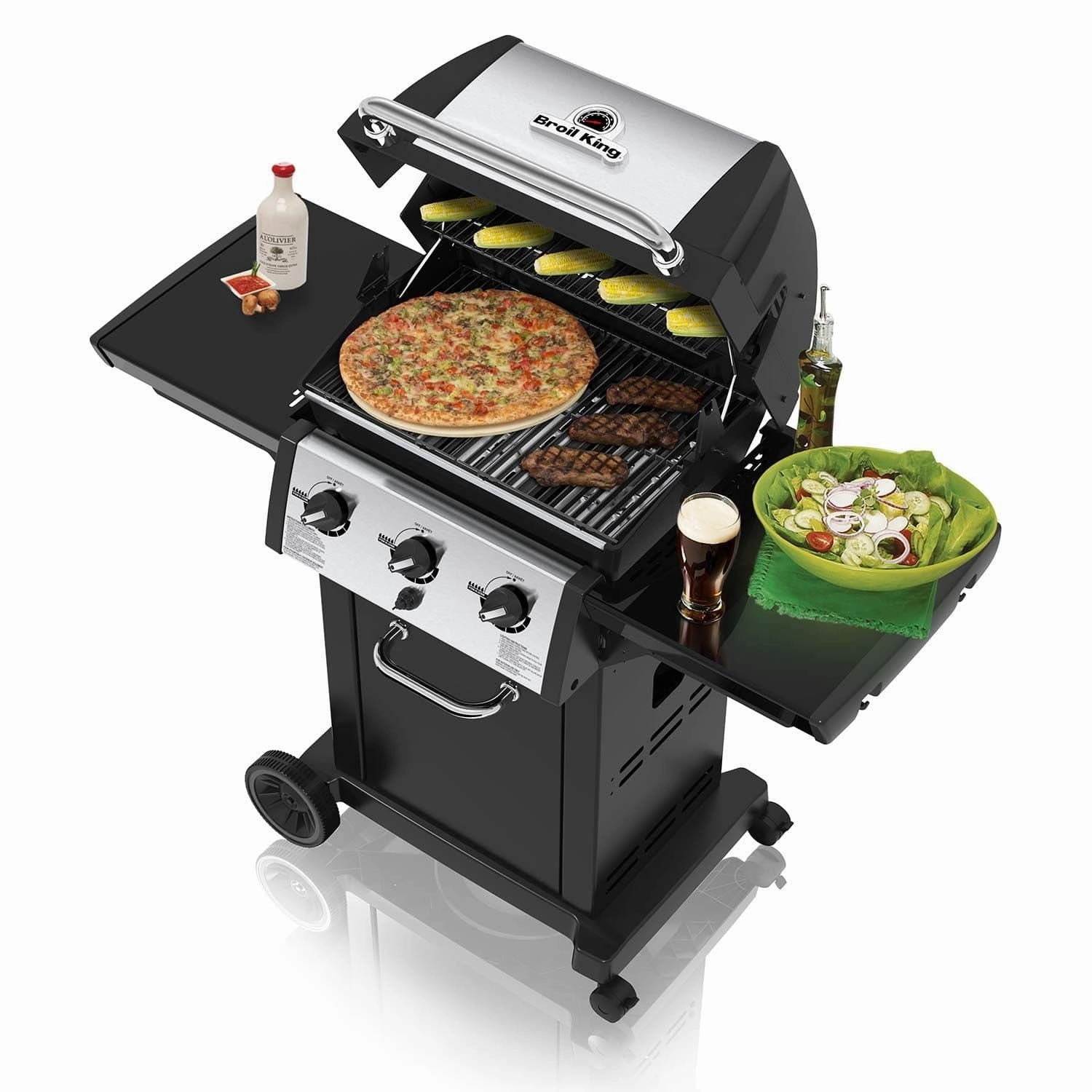 Broil King Monarch 320 Gas Grill with 3 Stainless Steel Dual-Tube Burners
