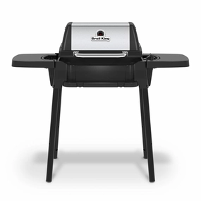 Broil King Porta-Chef 120 Gas Grill Liquid Propane - 950654 stainless steel BBQ grill with side table