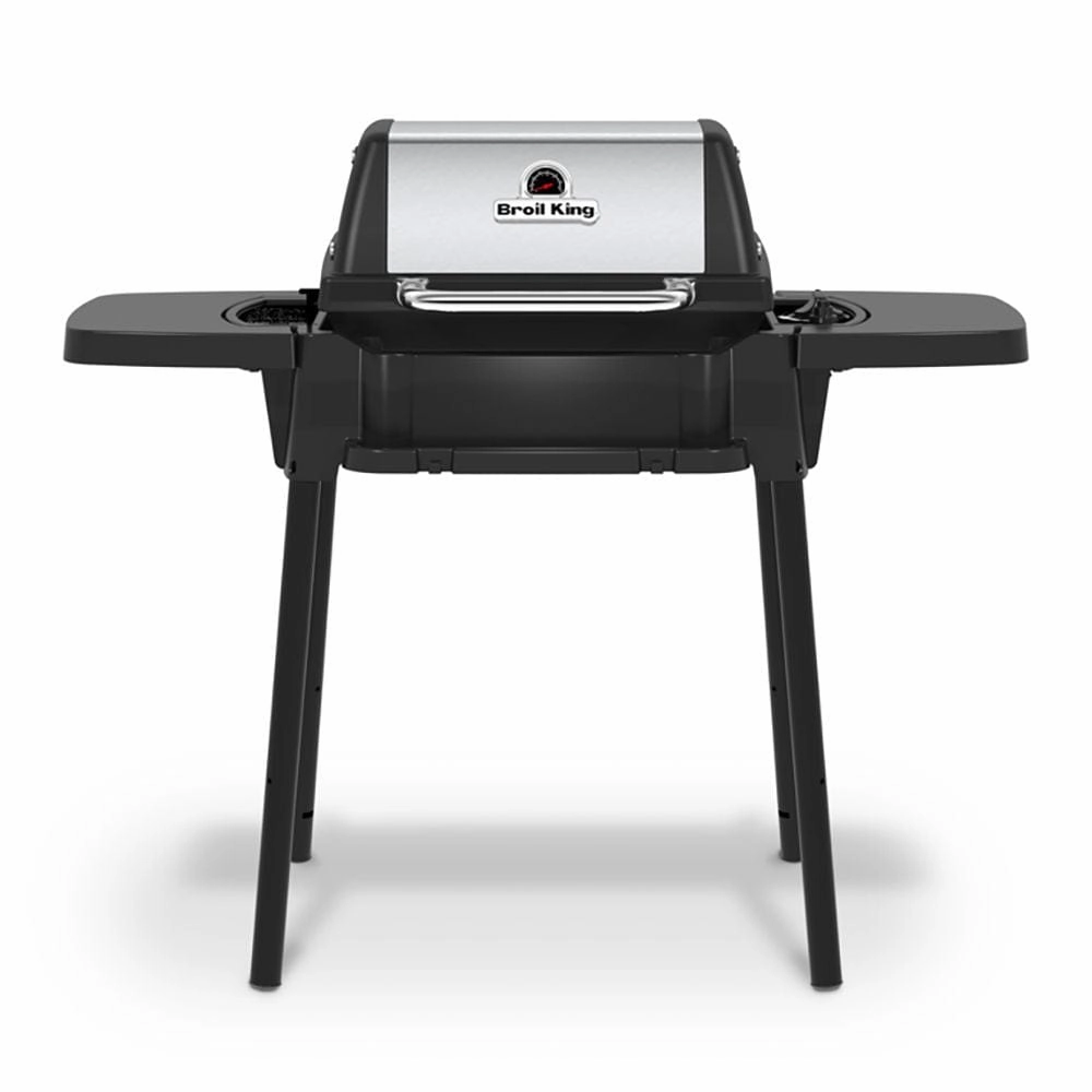 Broil King Porta-Chef 120 Gas Grill Liquid Propane - 950654 stainless steel BBQ grill with side table