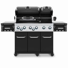 Broil King Regal Gas BBQ 690 IR Black outdoor kitchen cooking station with sink