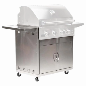 BroilMaster 32-inch Stainless Steel Freestanding Grill Cart BSACT32Stainless steel BBQ tool set