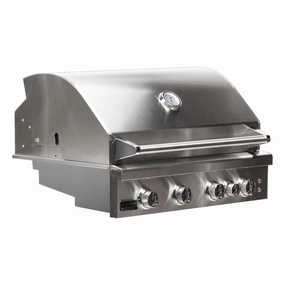 BroilMaster B-Series 32-inch 4 Burner Built-In Gas Grill BSB324 stainless steel BBQ grill with side table