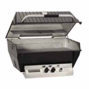 BroilMaster H3X Deluxe Gas Grill Head stainless steel BBQ grill with side table