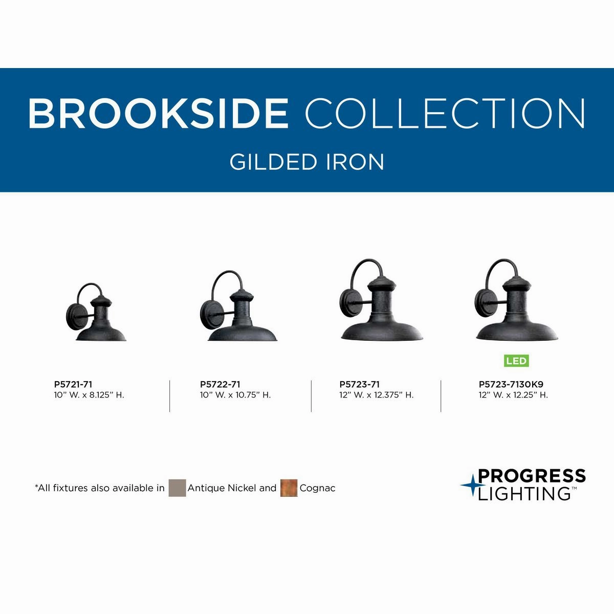 Brookside Led LED Wall Lantern Gilded Iron