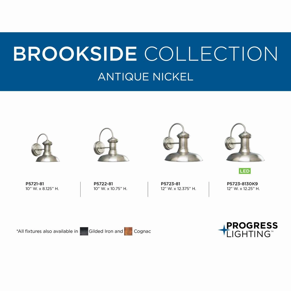 Brookside One Light Wall Lantern Antique Nickel