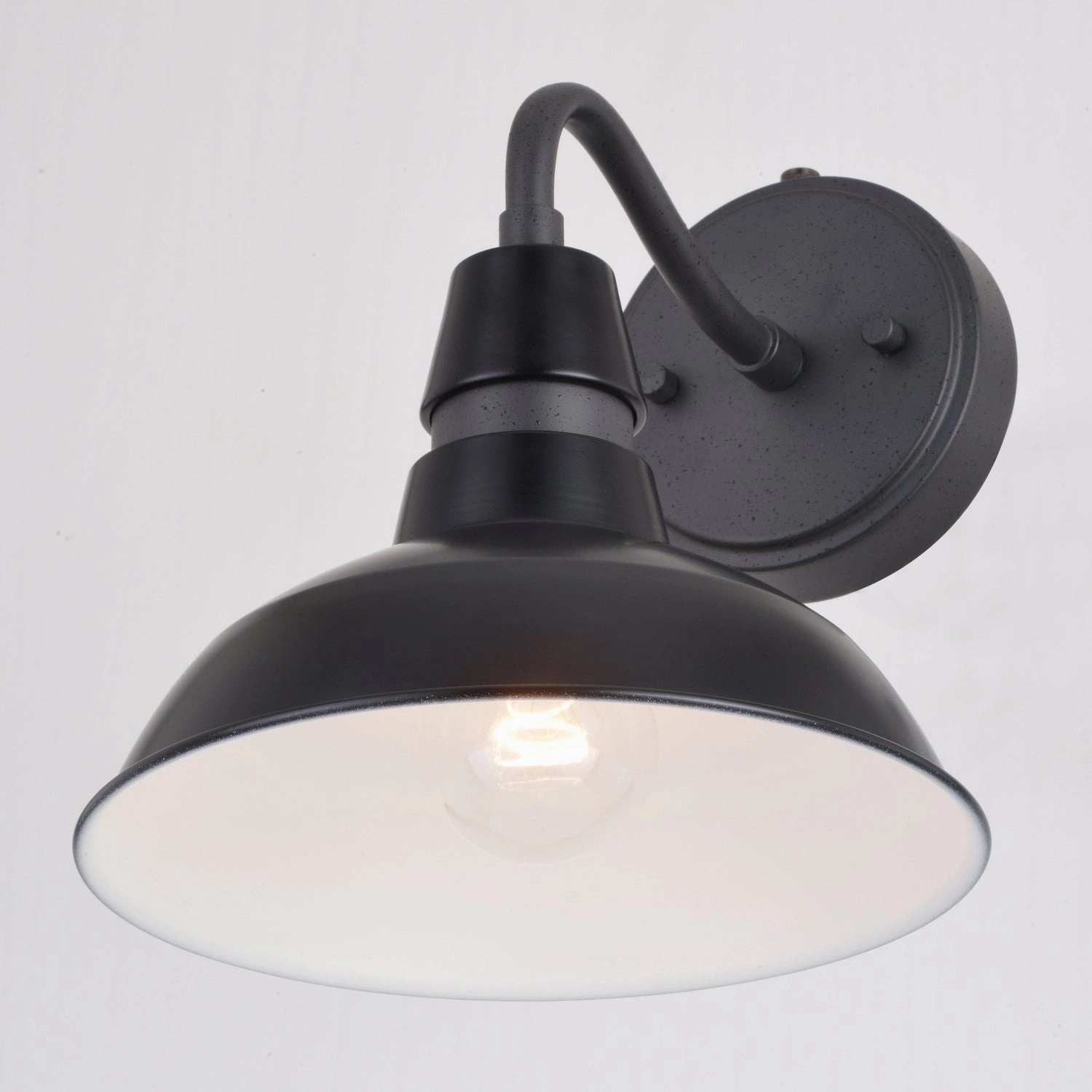 Buena Park One Light Outdoor Wal Mount Black and Vintage Black with Matte White Inner