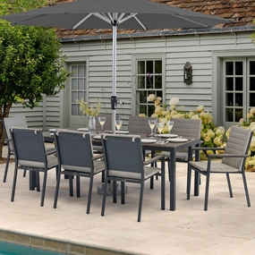 Buenavista - 8 Seat Rectangular Dining Set In Eco Fawn Aluminiumaluminum alloy outdoor sofa set