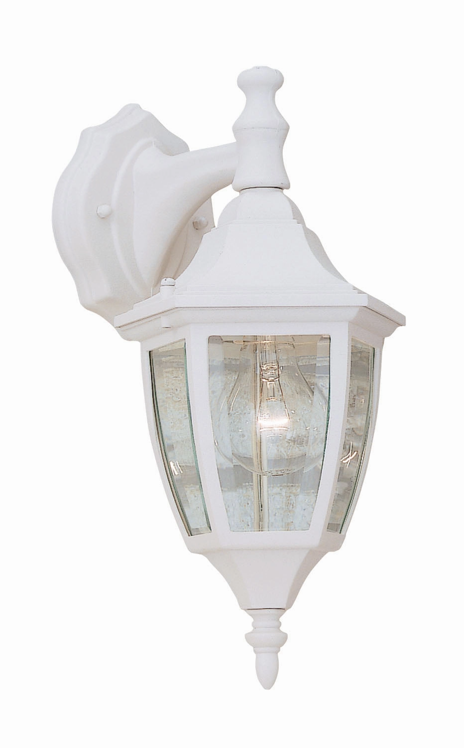 Builder Cast Aluminum One Light Wall Lantern WhiteOutdoor wall sconces with motion sensor