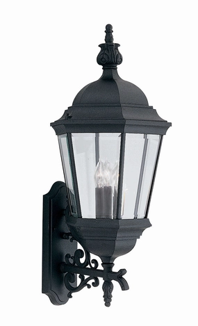 Builder Cast Aluminum Three Light Wall Lantern BlackOutdoor wall sconces with motion sensor