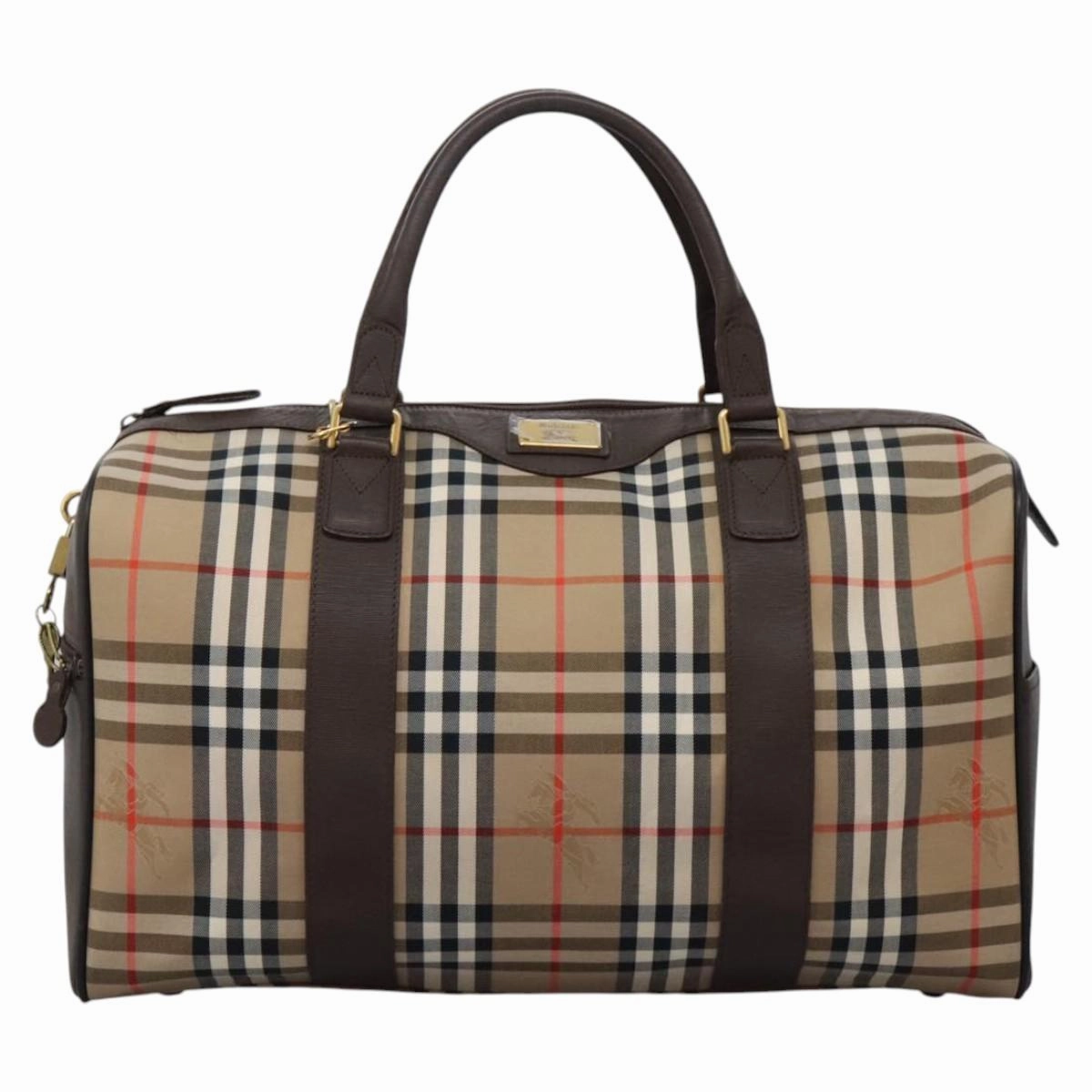 Burberry Haymarket Canvas Travel Bag (Pre-Owned) Dont Miss This Steal Flash Discount Today