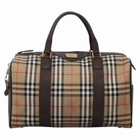 Burberry Haymarket Canvas Travel Bag (Pre-Owned) Dont Miss This Steal Flash Discount Today