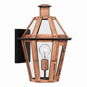 Burdett One Light Outdoor Wall Mount Aged CopperOutdoor wall sconces with motion sensor