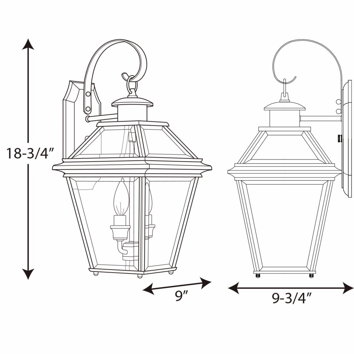Burlington Two Light Wall Lantern Antique Bronze