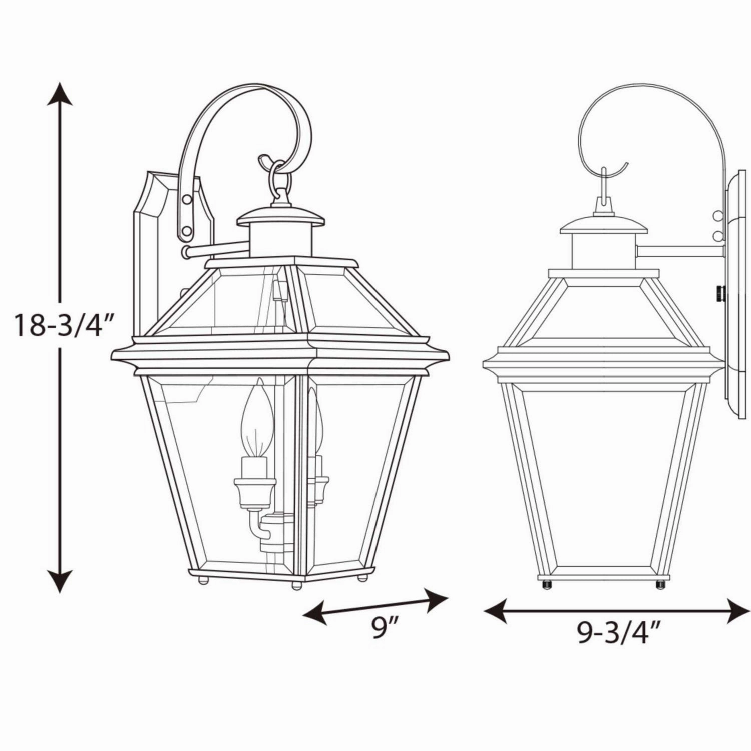 Burlington Two Light Wall Lantern Antique Bronze