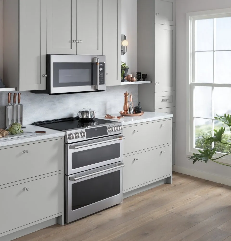 Cafe CHS950P2MS1 Caf 30" Smart Slide-In, Front-Control, Induction And Convection Double-Oven Range