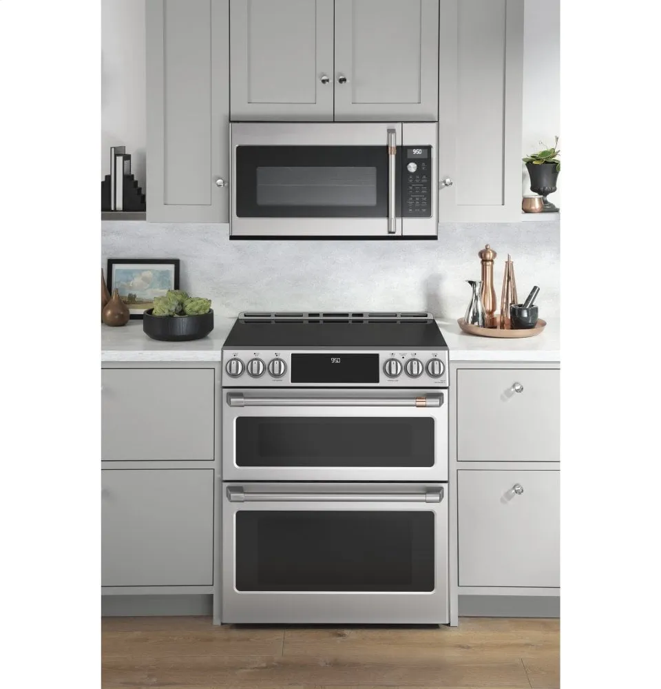 Cafe CHS950P2MS1 Caf 30" Smart Slide-In, Front-Control, Induction And Convection Double-Oven Range