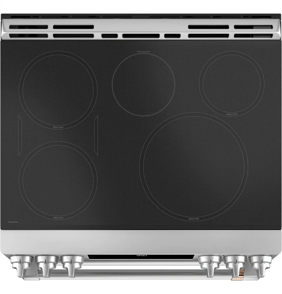 Cafe CHS950P2MS1 Caf 30" Smart Slide-In, Front-Control, Induction And Convection Double-Oven Range