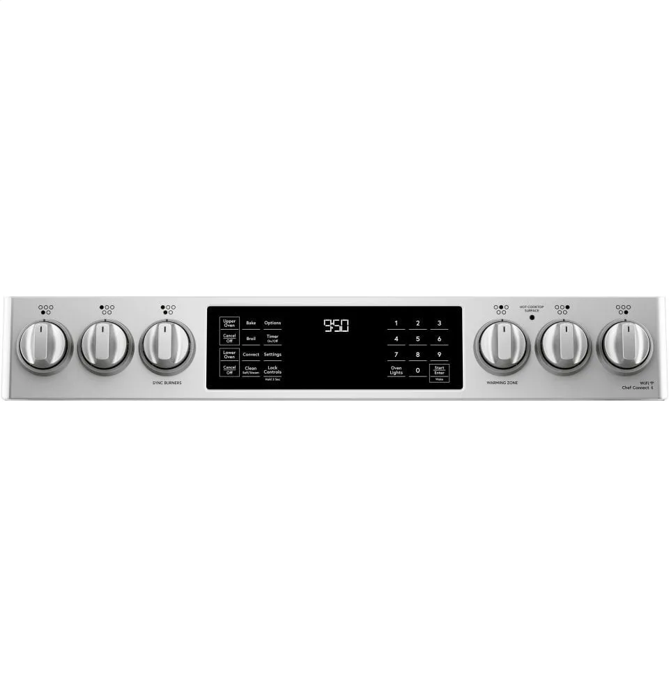Cafe CHS950P2MS1 Caf 30" Smart Slide-In, Front-Control, Induction And Convection Double-Oven Range
